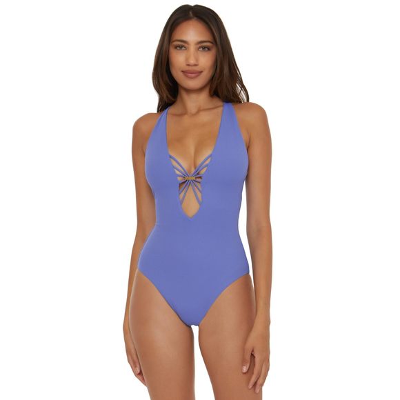 Becca by Rebecca Virtue Modern One Piece Swimsuit Women's Purple Large - Picture 1 of 3